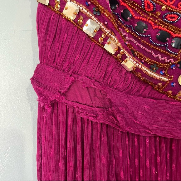 Free People Jeweled Chevron Fuchsia Dress - Picture 9 of 15